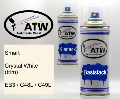 Smart, Crystal White (trim), EB3 / C48L / C49L: 400ml Sprühdose + 400ml Klarlack - Set, von ATW Autoteile West.